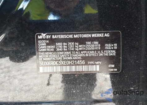 2014 BMW X5 xDrive35I from USA, damaged, VIN 5UXKR0C5XE0H21456